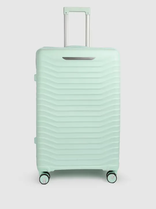 Silver Bar Textured 360 Degree Rotation Hard Large-Sized Trolley Bag 95L
