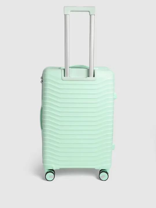 Silver Bar Textured 360 Degree Rotation Hard Large-Sized Trolley Bag 95L