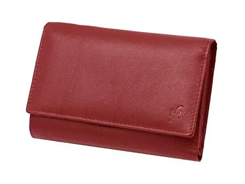 STARHIDE Women Purse Genuine Leather Trifold Multi Credit Card Clutch Wallet with Zip Pocket Gift Boxed 5515