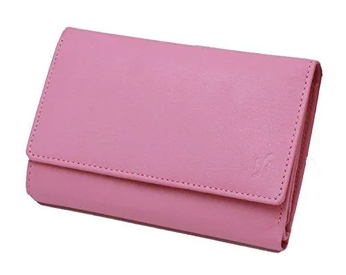 STARHIDE Women Purse Genuine Leather Trifold Multi Credit Card Clutch Wallet with Zip Pocket Gift Boxed 5515