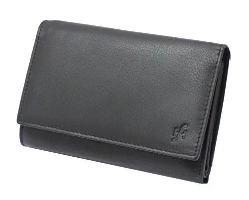 STARHIDE Women Purse Genuine Leather Trifold Multi Credit Card Clutch Wallet with Zip Pocket Gift Boxed 5515