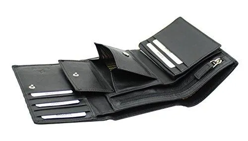 STARHIDE Women Purse Genuine Leather Trifold Multi Credit Card Clutch Wallet with Zip Pocket Gift Boxed 5515