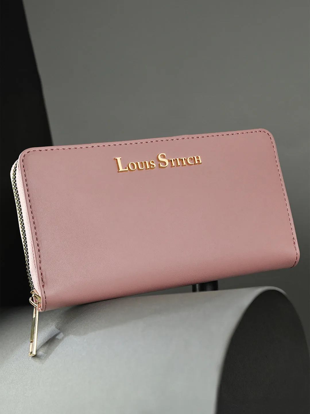 Stylish Pink Clutch Hand Purse for Women with Zipper Closure