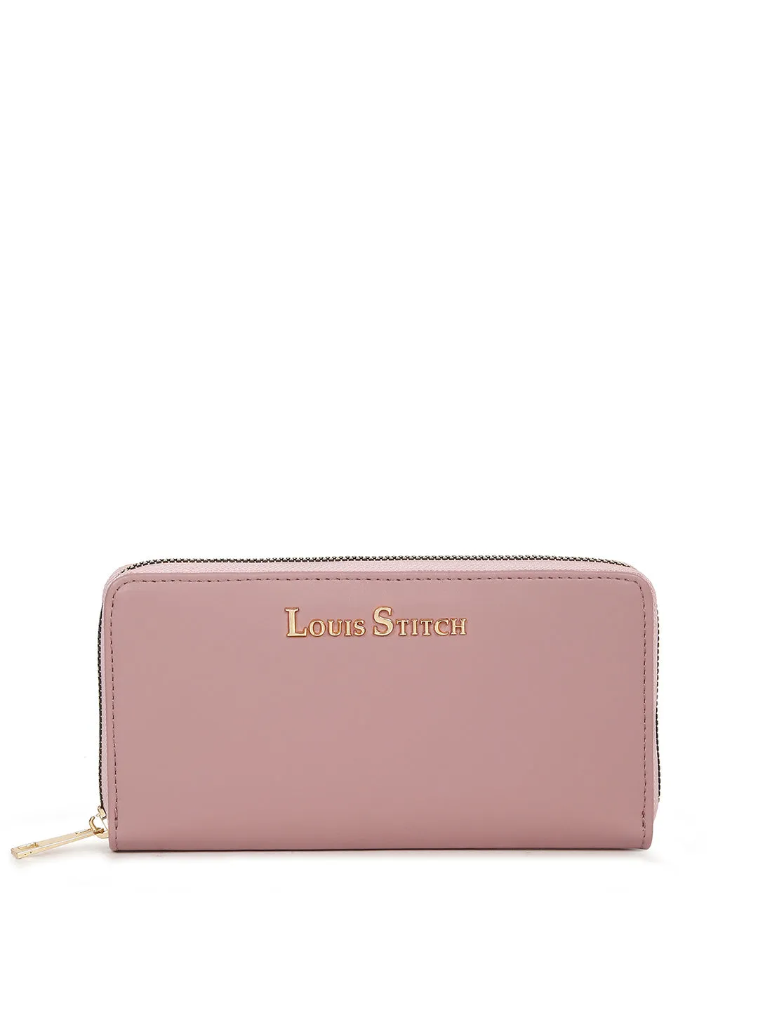 Stylish Pink Clutch Hand Purse for Women with Zipper Closure