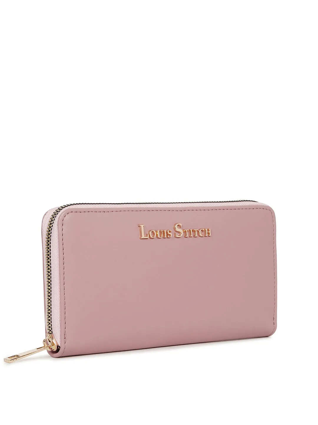 Stylish Pink Clutch Hand Purse for Women with Zipper Closure