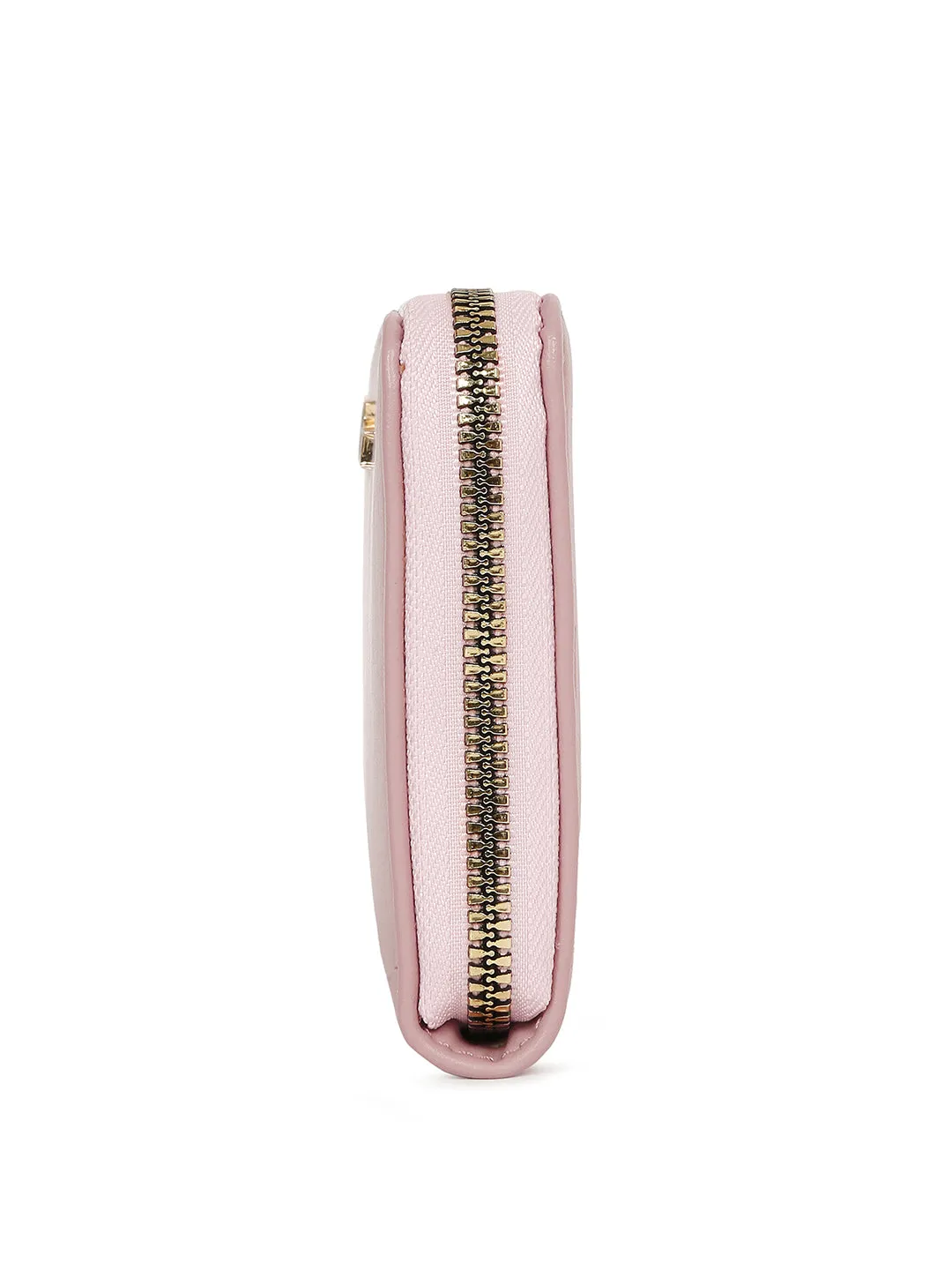 Stylish Pink Clutch Hand Purse for Women with Zipper Closure