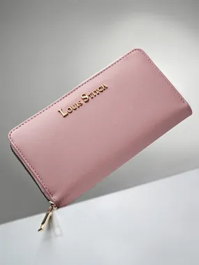 Stylish Pink Clutch Hand Purse for Women with Zipper Closure