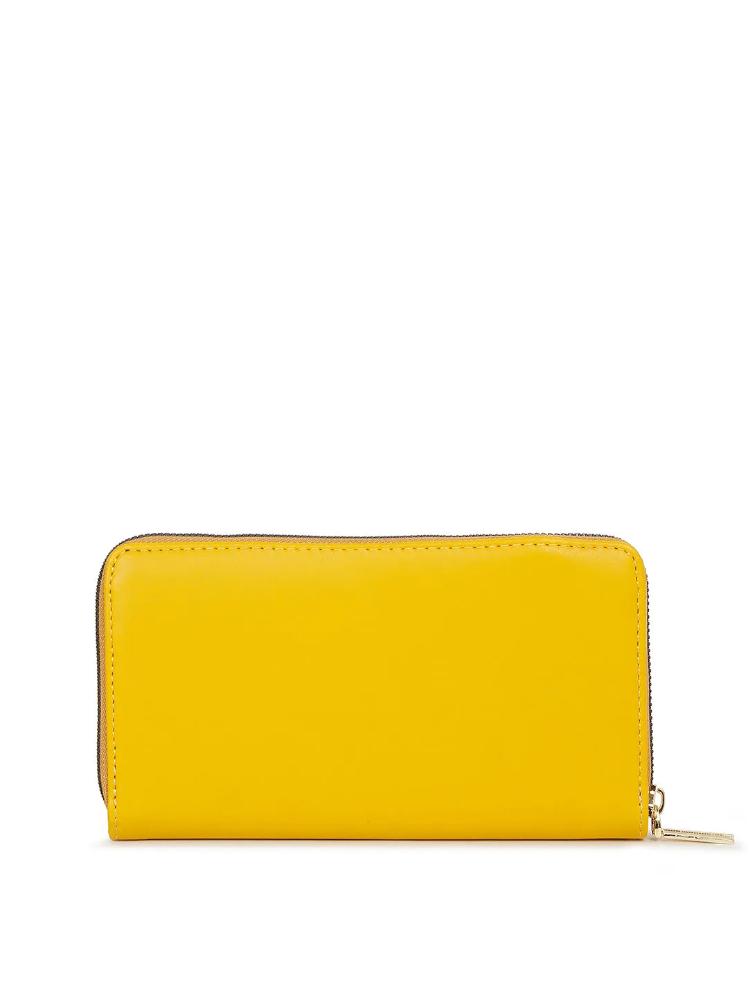 Stylish Yellow Clutch Hand Purse for Women with Zipper Closure
