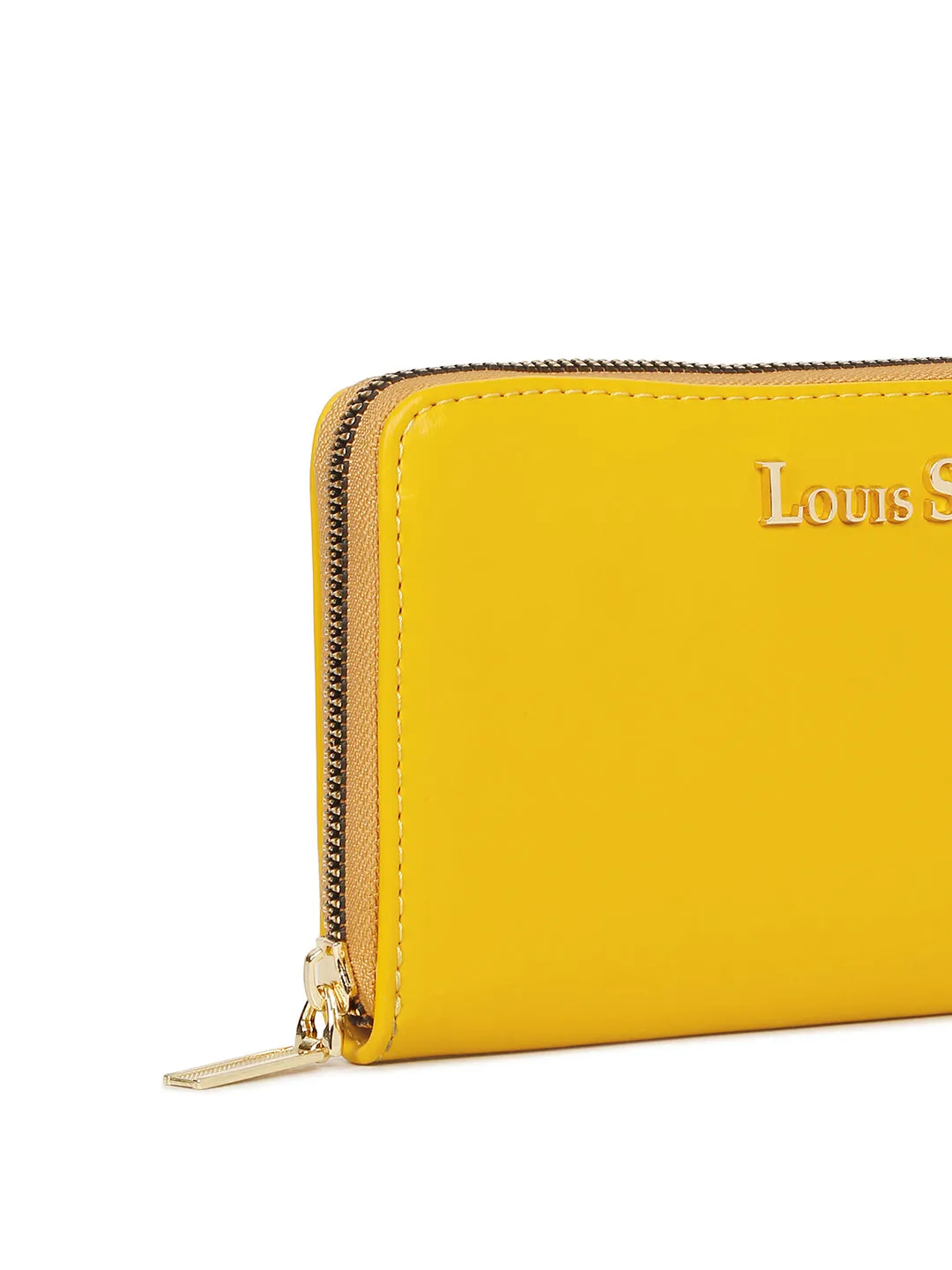 Stylish Yellow Clutch Hand Purse for Women with Zipper Closure