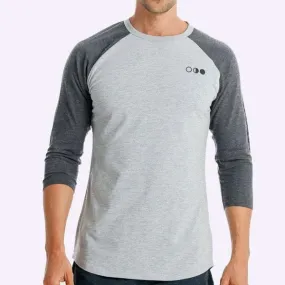 The Brave - Men's Adventure Raglan Shirt - Light Grey Marle/Charcoal Marle