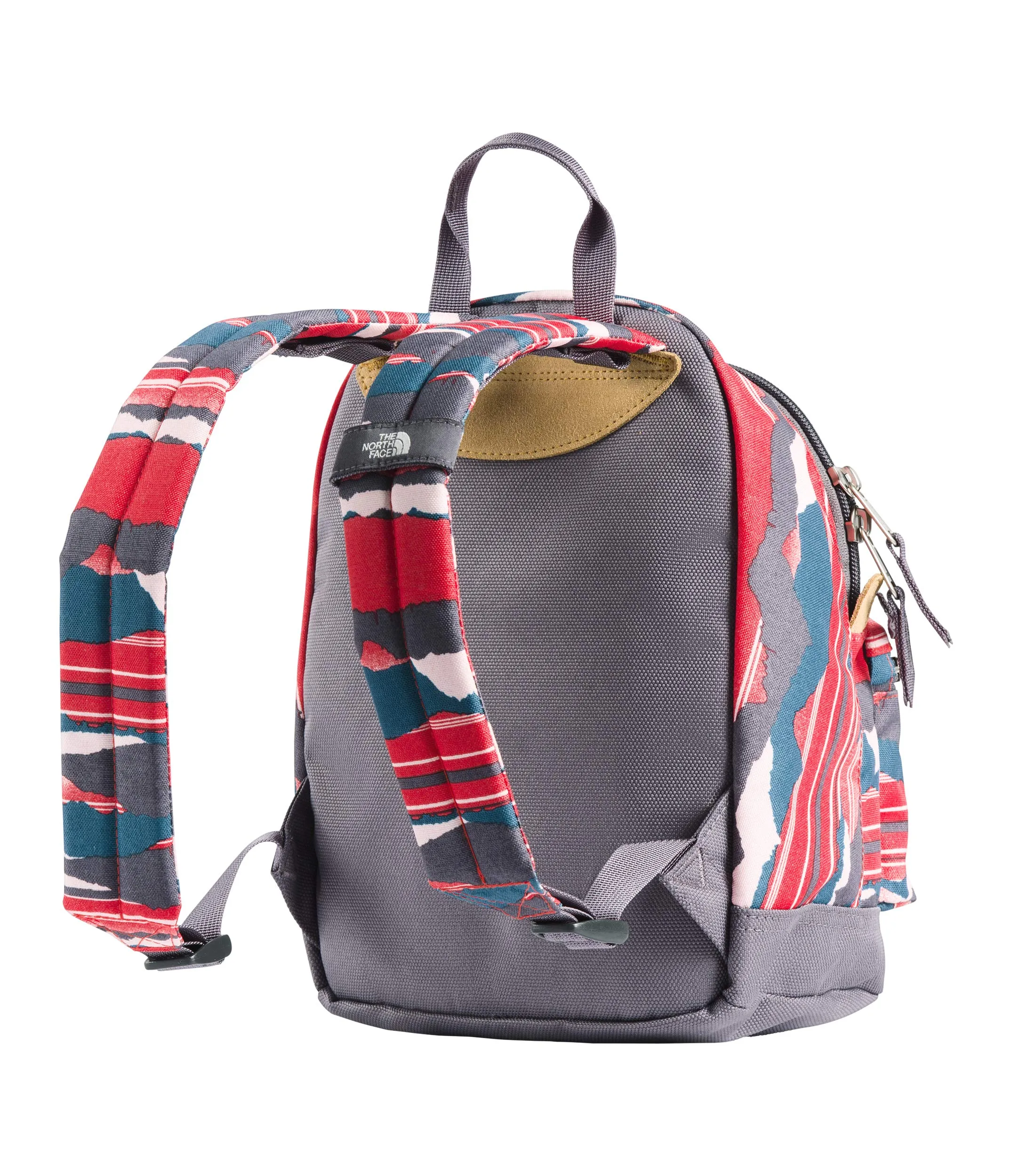 The North Face Mini Berkeley Backpack, Juicy Red Landscape Stripe Print/Rabbit Grey